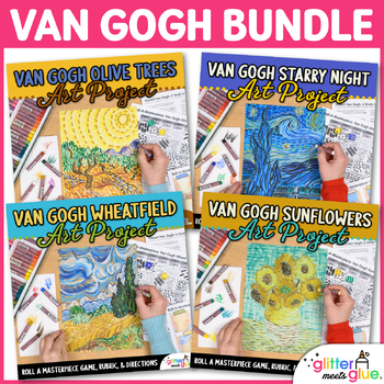 Preview of Vincent Van Gogh Art Lesson Bundle: Art Sub Plans, Rubrics, & Reflection Sheets