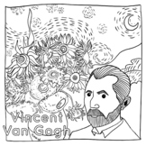 Vincent Van Gogh Colouring Page