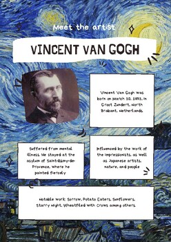 Preview of Vincent Van Gogh Fact Sheet
