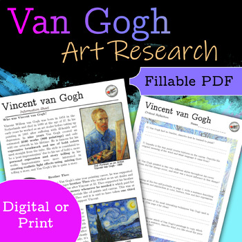 Preview of Vincent Van Gogh - Biography Lesson with Questions - No Prep - Sub Plan