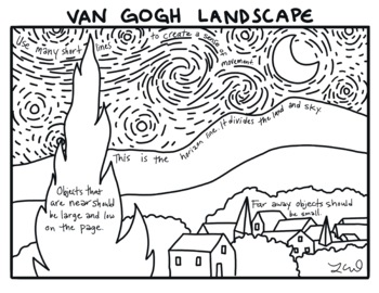 van gogh landscape drawings