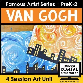 Preview of Vincent Van Gogh Starry Night Art Project Famous Artist Elementary Art Lessons