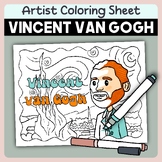 Vincent Van Gogh Coloring Sheet: Art Class Early Finisher 