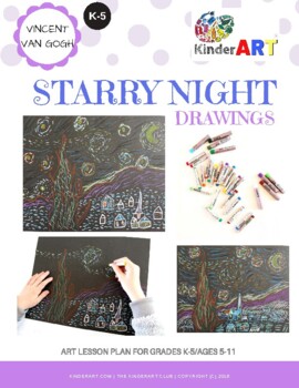 Vincent Van Gogh Starry Night DRAWING Lesson Plan Pack with Worksheets