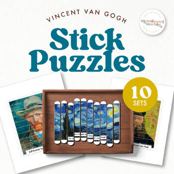 Preview of VINCENT VAN GOGH 10 Craft Stick Puzzles of Paintings - Fun Activity