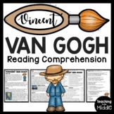 Artist Vincent van Gogh Reading Comprehension Worksheet Ar