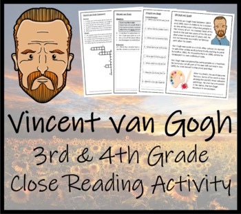 Preview of Vincent van Gogh Close Reading Comprehension Activity | 3rd Grade & 4th Grade
