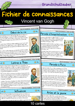 Preview of Vincent van Gogh - Fichier de connaissances - Personnages célèbres (français)