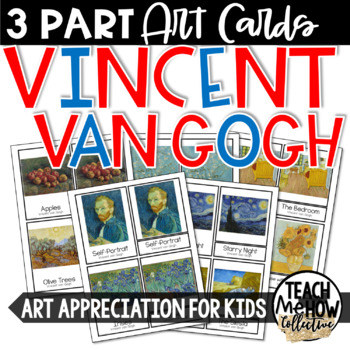 Preview of Fine Art Picture Cards & Posters: Vincent van Gogh, Montessori 3 Part Cards