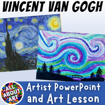 Preview of Vincent van Gogh PowerPoint and Art Project - Starry Night Movement Art Lesson