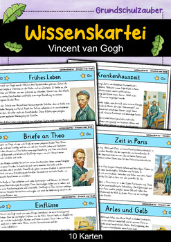 Preview of Vincent van Gogh - Wissenskartei - Berühmte Persönlichkeiten (German)