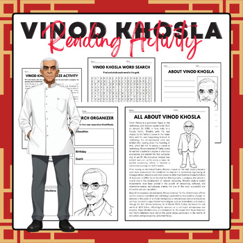 Preview of Vinod Khosla - Reading Activity Pack | AAPI Heritage Month Activities