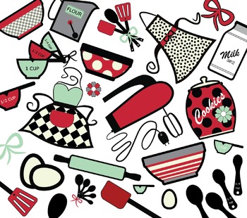 Preview of Vintage Baking Clipart Set