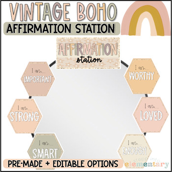 Preview of Affirmation Station | Vintage Boho Decor | Editable
