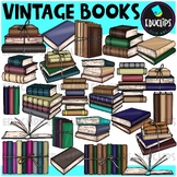 Vintage Books Clip Art Set {Educlips Clipart}