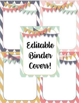 Vintage & Chevron Editable Binder Covers By Classroom 87 