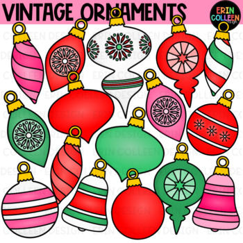 vintage christmas ornaments clip art
