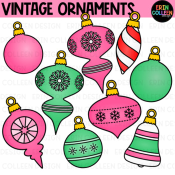 vintage christmas decorations clipart