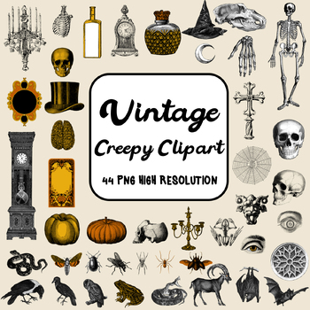 Preview of Vintage Creepy Halloween Clipart 44 PNG