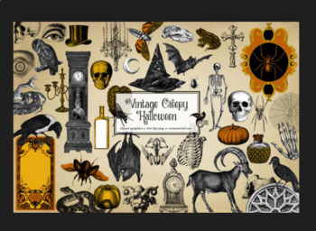 Preview of Vintage Creepy Halloween Clipart