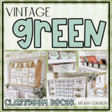 Vintage Green Classroom Decor Bundle