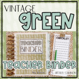 Vintage Green EDITABLE Teacher Binder