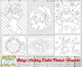 Vintage Holiday Dotted Pin Hole Art Templates