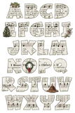 Vintage Inspired Christmas Music Alphabet Clip Art