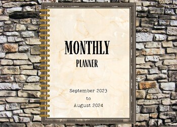 Preview of Vintage Inspired Digital Planner/Calendar/Agenda - September 2023 to August 2024