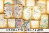Vintage Old Maps Junk Journal Papers