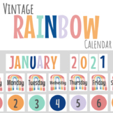 Bojo Vintage Rainbow Classroom Calendar