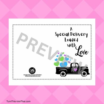 Vintage Retro Truck Valentine's Day Card Special Delivery Loads of Love