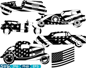 Download Vintage Sport Cars Hot Rod Sport 4th Of July Clipart Birthday Patriotic 336s