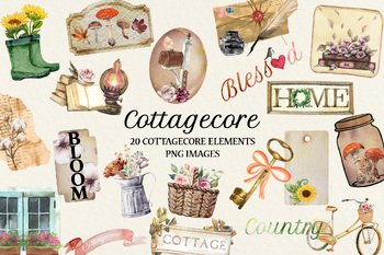 Preview of Vintage Style Cottage Core Clipart