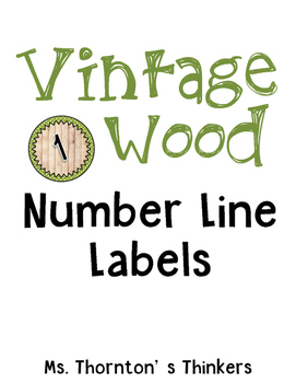 Preview of Vintage Wood Number Line Labels