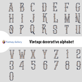Preview of Vintage decorative alphabet and numbers