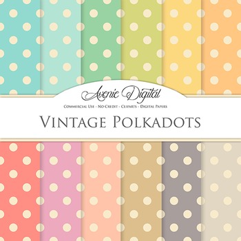 Download Vintage Polkadots Digital Paper Patterns Scrapbook Worn Polka Dots Background
