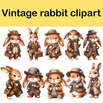 Preview of Vintage rabbit clipart