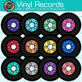 Vinyl Records Clipart: 80's Retro Vintage Music Clip Art, 