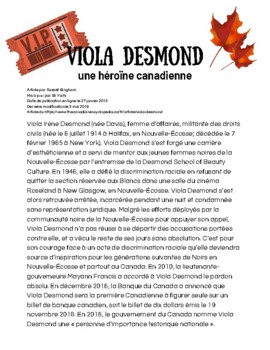 Preview of Viola Desmond-une héroïne Canadienne