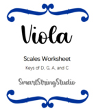 Viola Scales Worksheet (D, G, C, A, blank key sig.)