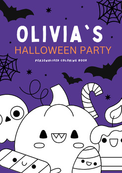 Preview of Violet Doodle Cute Personal Halloween Kids Coloring Book.pdf