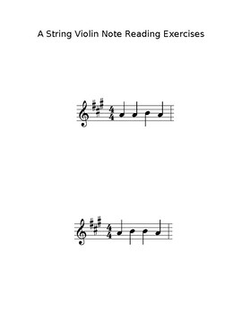 Preview of Violin A string note reading exercises