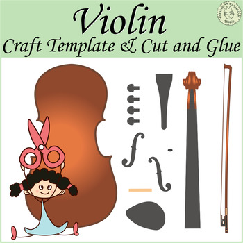 Preview of Violin Craft Template | Cut & Glue Activity