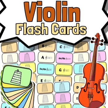 Laminated Violin Flash Cards 32 Flashcard Set 