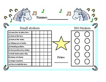 Preview of Violin Sticker chart