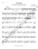 Violin, Violoncello and Piano sheet music - Piazzolla's Li