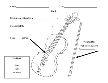Preview of Violin Worksheet