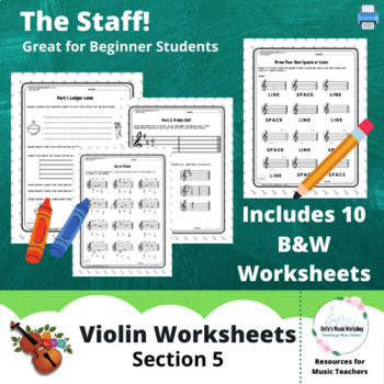 Preview of Violin Worksheets S5 - The Staff