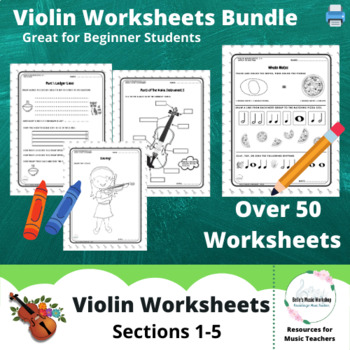 Preview of Violin Worksheets Sections 1-5